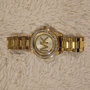 Gold Toned Wrist Watch with Diamonds